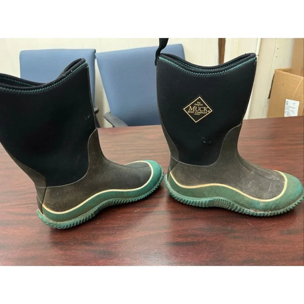 The Muck Boot Company Kids Black and Green Muck Boots